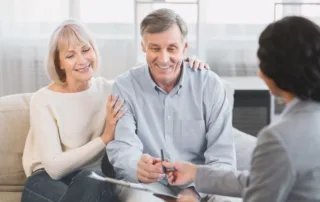 estate accountant explaining to the senior couple about the new AB 2016 guidelines