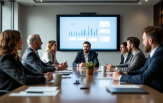 Business team in a planning board meeting with CPA guidance