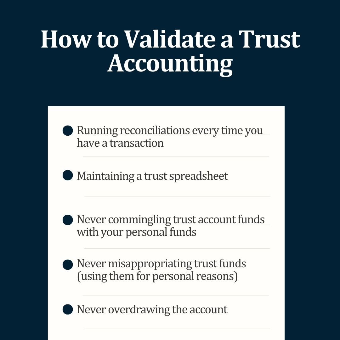 A guide to validating a trust accounting and ensuring that it is compliant with the law, which is crucial to know for those people wondering, What is trust accounting?