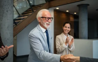 Old man and young woman, benefits of using a professional trustee