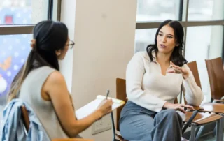 Someone having a conversation with someone about taking over erderly parents finances.